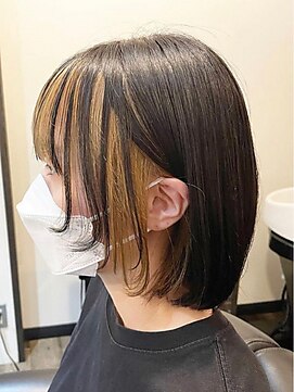 カシア cassia hair dressing salon 【cassia】ナチュラルボブ×ツートンカラー　[20代]