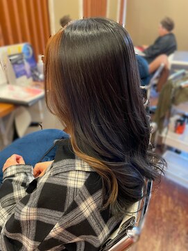 ピールアーク(peal ark) ブリーチなし！キャラメルベージュバングインナーカラー