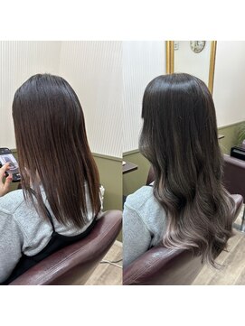 ルーム(Room) グレージュ/縮毛矯正/エクステ80枚/韓国ヘア/ウェーブ