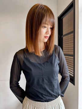 アンドファインヘアービューティー(AND FINE hair beauty) ぱつっとボブ×透明感ベージュカラー