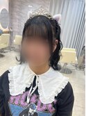 三つ編みハーフツイン