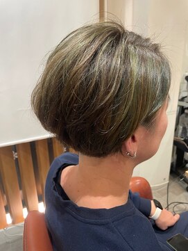 リベア トウキョウ 東大島店(Rever Tokyo) メンズボブ/ハイライトオンカラー/オリーブ[東大島/東大島駅]