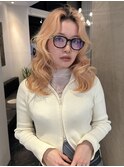 ハイトーン巻き髪