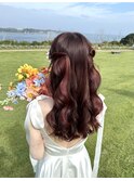 ロングヘアセット/ハーフツイン
