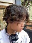 無造作メンズツイストスパイラルショートグランジパーマカール