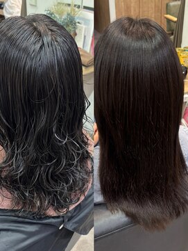 オッジバイケンジ(oggi by KENJE) パーマ落とし/ストレート/髪質改善