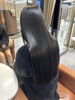 ソワンドゥブレスシエン 堀江店(soin de brace CIEN)&nbsp;シルキー韓国ロング×前髪×グレージュ