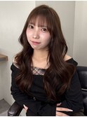 ★スモーキーブラウンウォームベージュ顔周りカット透明感カラー