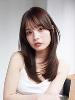 シオン(shion)&nbsp;ロンググレージュ暗めカラー韓国ヘア顔周りレイヤー_F51132