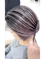 アッシュ 大宮店(Ash)&nbsp;ラベンダーピンクハイライトバレイヤージュ/ボブ