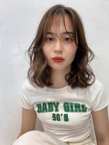 ロフティー 清澄白河(LOFTY)&nbsp;顔周りカット/ミディアムレイヤー/ウォームベージュ/髪質改善/