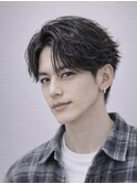 Haleメンズ刈り上げセンターパートニュアンスパーマたまプラーザ
