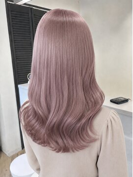ルーブ トウキョウ(Loob. TOKYO) ハイトーンカラーミルクティーピンクベージュレイヤーカット韓国