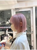 【miko】派手髪かわいいペールピンク/ハイトーン/ぷつっとボブ