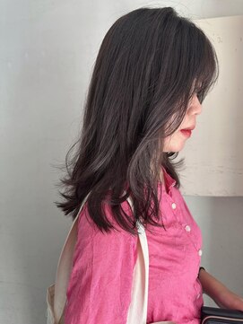 キャンバス バイ ネオリーブ 横浜西口(Canvas by neo.) セミロングレイヤー 柔らかグレージュ 顔周りsk