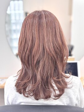 ナウアズ(now as.) 透明感◎ピンクベージュ白髪ぼかしハイライト【向】