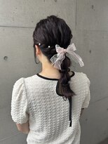 アチーブ ヘア デザイン(achieve hair design)&nbsp;ガーリーゆるふわローポニー結婚式 二次会 お呼ばれ イベント