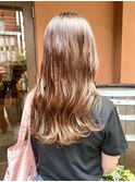 明るい白髪染め/ハイトーン/ブリーチなし/レイヤーカット