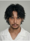 ツイストスパイラル無造作シャドウパーマ渋谷刈り上げマッシュ