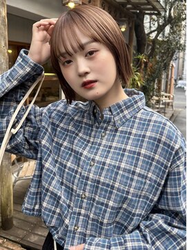 ラミエバイメルト 下北沢(lamie by melt) ミニボブぷつっとカット顔周り小顔透明感カラーベージュカラー