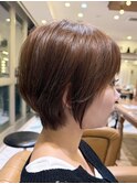 ミニウルフレイヤーカット顔周りカット前髪カットショート/大宮