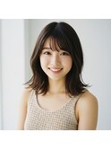 ミディアム レイヤーカット 顔周りレイヤー 透明感 20代30代40代