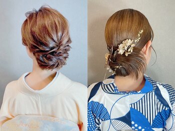 シュクレアミ 福島(sucre ami)の写真/【大阪・梅田より1駅】着付け&ヘアセットで魅せる大人可愛い私へ!崩れにくいメイクで一日中美しく☆