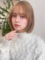 アグ ヘアー イコール 新小岩店(Agu hair equal)&nbsp;《Agu hair》前下がり小顔ボブ×numberA.アクアバームセラム