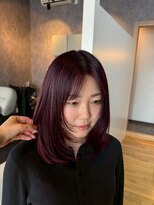 ノーヴァ バイ ボナ 前橋店(nova by bona) 顔周りレイヤーカットとヴァイオレットカラー