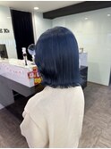 [サロンスタイル]スカイブルー/ボブカット／顔周りカット