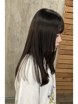 ヘアカロン 熊本本店(Hair CALON) レイヤーカットダブルカラーケアブリーチストレートベージュ韓国