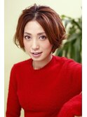 前下がりショートボブヘア　
