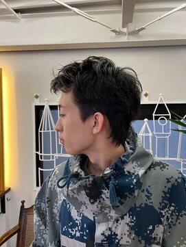 ビーバイエイトジェンツ(Bee by EIGHT GENTS) MEN'S HAIRマッシュウルフアッシュブラックカルマパーマ