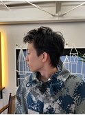 MEN'S HAIRマッシュウルフアッシュブラックカルマパーマ