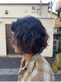 #カルマパーマ#ベリーショート#ダークアッシュ#ニュアンスパーマ