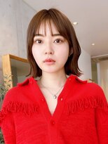 Say.切りっぱなしボブシルキーベージュ韓国ボブ外ハネボブ表参道
