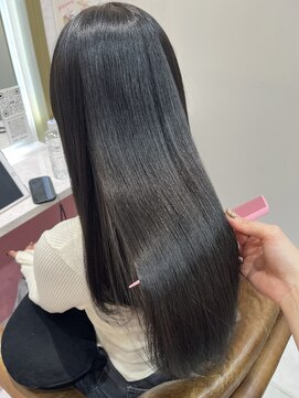 ザトエル 栄(THE TOEL) 髪質改善メテオカラーアッシュブラックグレージュロングヘア