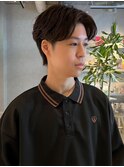 センターパート　マッシュ　20代　ツーブロック　メンズショート