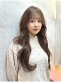 ウェーブミディアムメルティカラー×レイヤーカット韓国