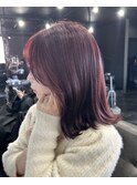 ブリーチなしボルドーピンク
