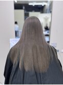 ブリーチ１回でできるグレージュ／艶カラー