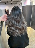 contrast gray balayage