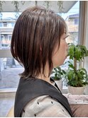 イメチェン/美髪/外ハネボブ/美髪/ワイドバング/ハイライト