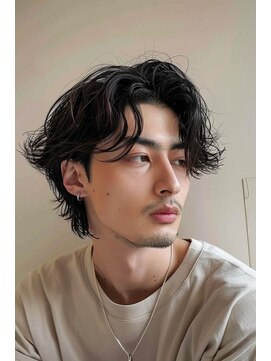 ラナ 新宿(lana) センターパート/パーマ/シャドウパーマ/【lana hair新宿】