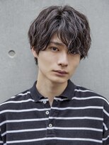 シティ(CITY) フェザーパーマブルーブラックツイストスパイラルパーマ刈り上げ