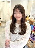 ミディアムヘア暗めカラーデザインカラーフェイスフレーミング