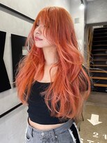 ジーナ 赤羽(XENA)&nbsp;顔型別ヘアスタイル特集/ワンホンレイヤー/オレンジベージュ赤羽