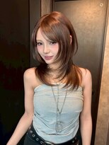 ヌル 神宮前店(Null)&nbsp;レイヤーカット/ルーツカラー/ブリーチデザインカラー/姫ウルフ