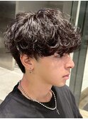 原宿メンズパーマルーズパーマシャドウパーマッシュウルフゆるめ