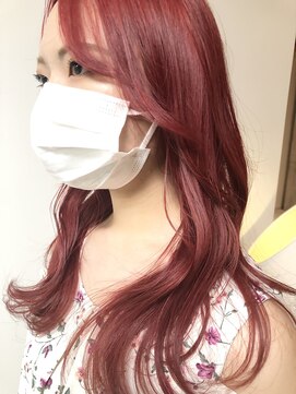 ヘアーブランド ジン フィール(HAIR BRAND Jin feel) レッド×レイヤーカット【松山美容室】